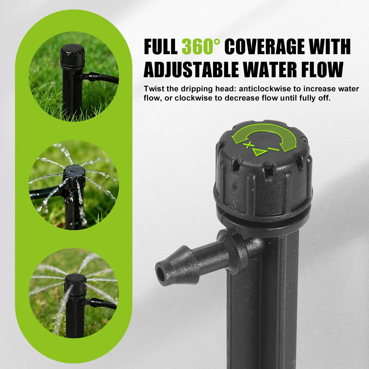 Romanend durable plastic emitters withstand outdoor conditions.