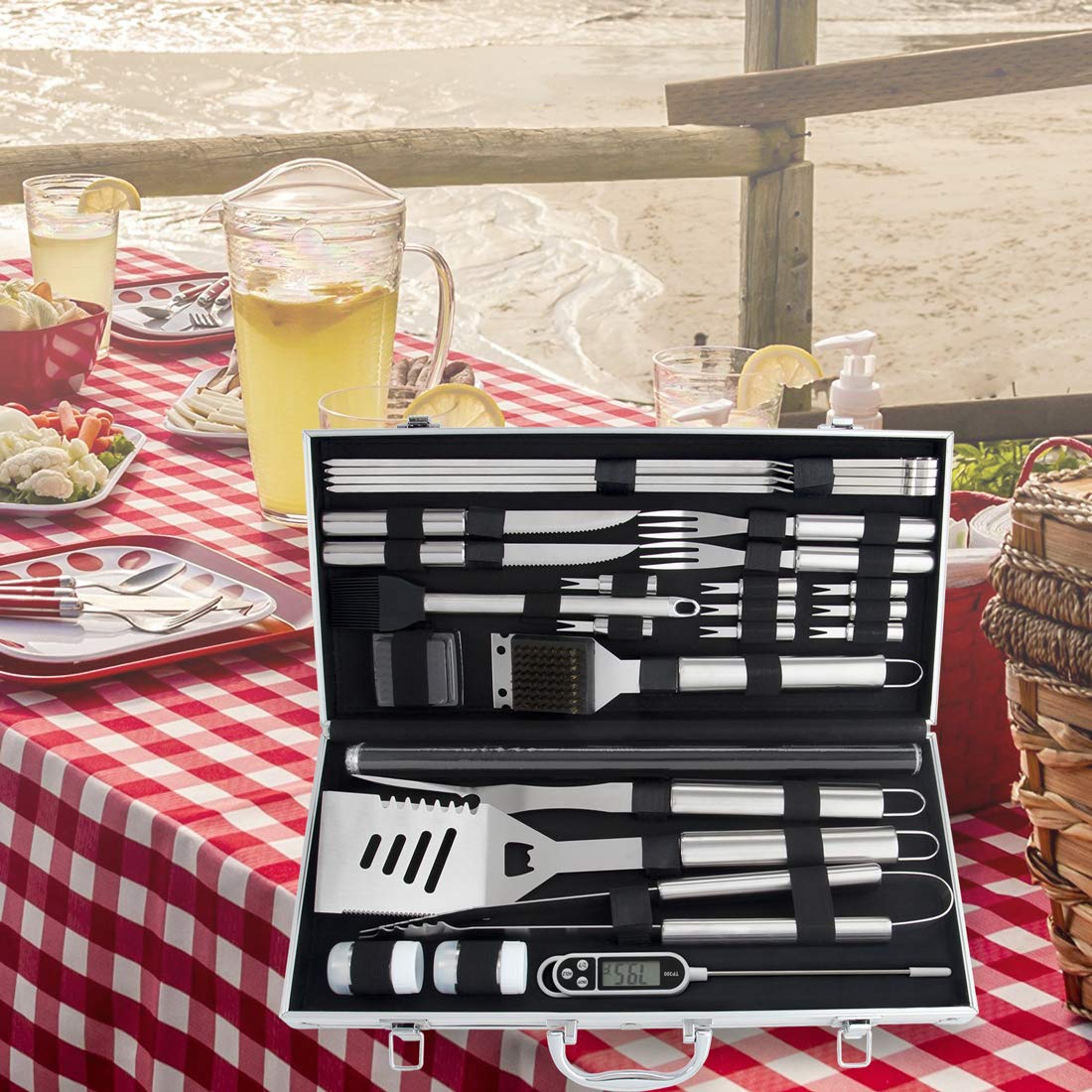 ROMANTICIST 8 corn holders and 4 skewers for even grilling