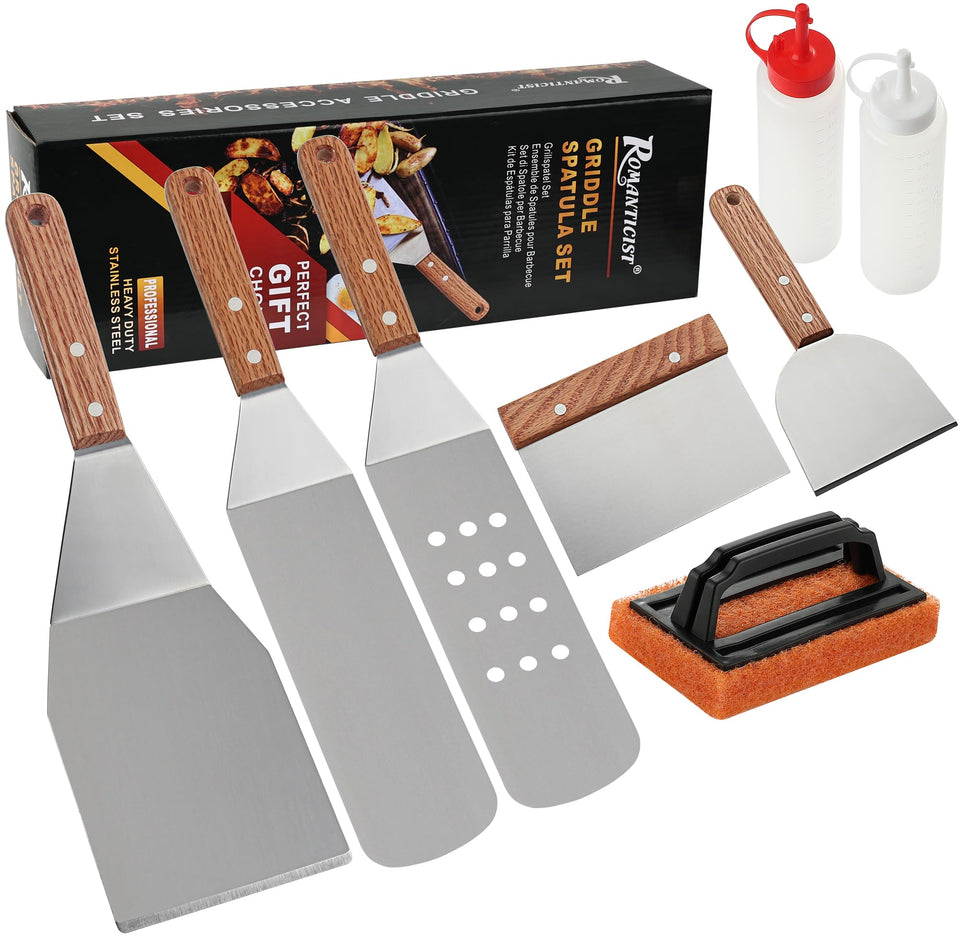 ROMANTICIST 8pcs griddle accessories set for versatile flat-top cooking and easy prep