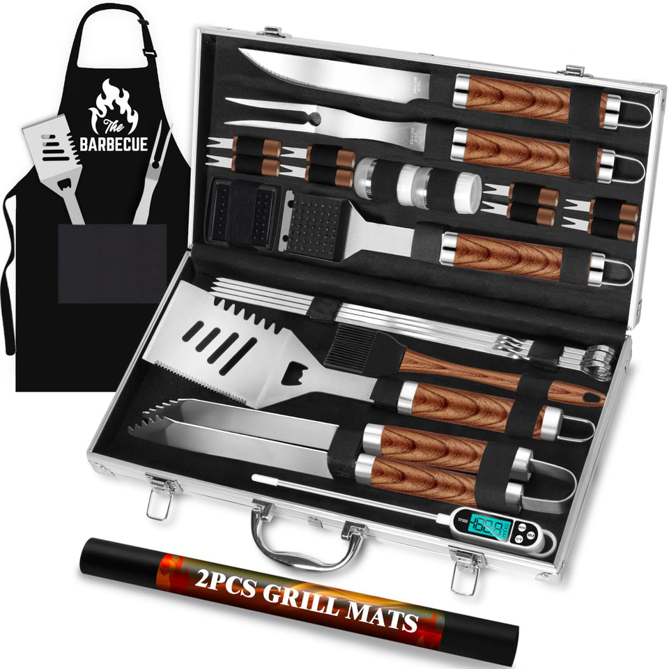 Romanticist aluminum case keeps all grill tools organized and portable.