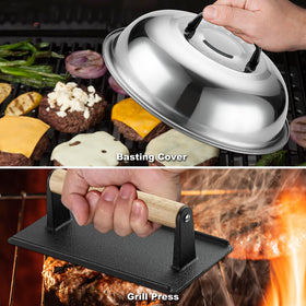 ROMANTICIST basting cover reduces splatter for cleaner cookouts