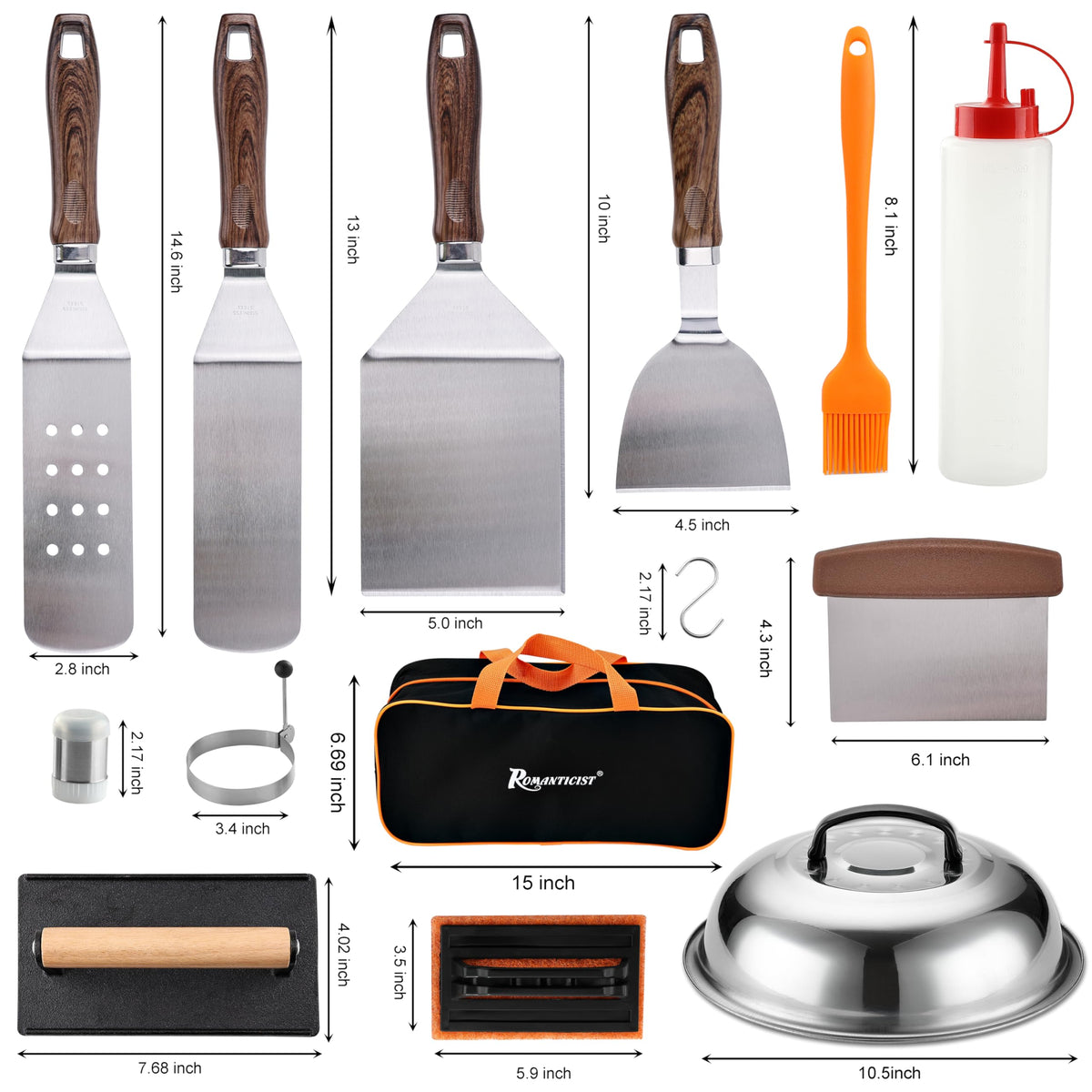 ROMANTICIST extra-wide burger spatula ready for burgers and pancakes flipping
