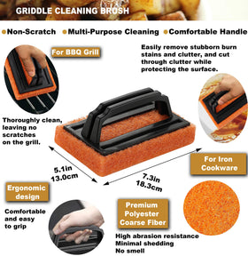 ROMANTICIST griddle scraper and cleaning brush simplify post-cook maintenance