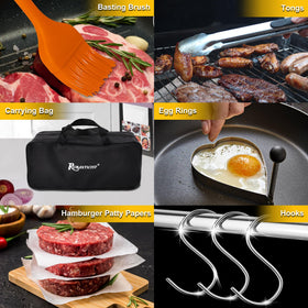 ROMANTICIST grill press helps flatten bacon for even cooking.
