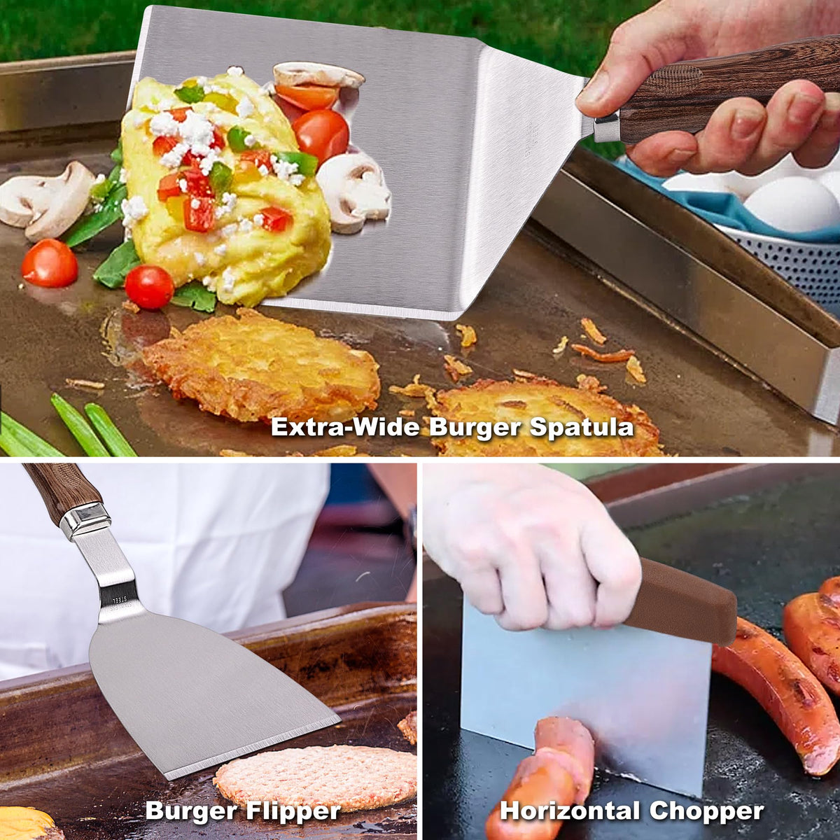 ROMANTICIST rectangle grill press helps shape burgers evenly