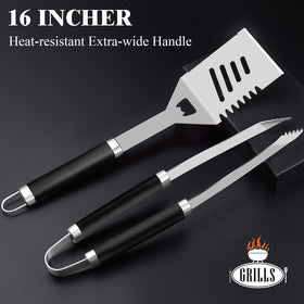 ROMANTICIST stainless steel BBQ utensils resist heat and rust for long-lasting use
