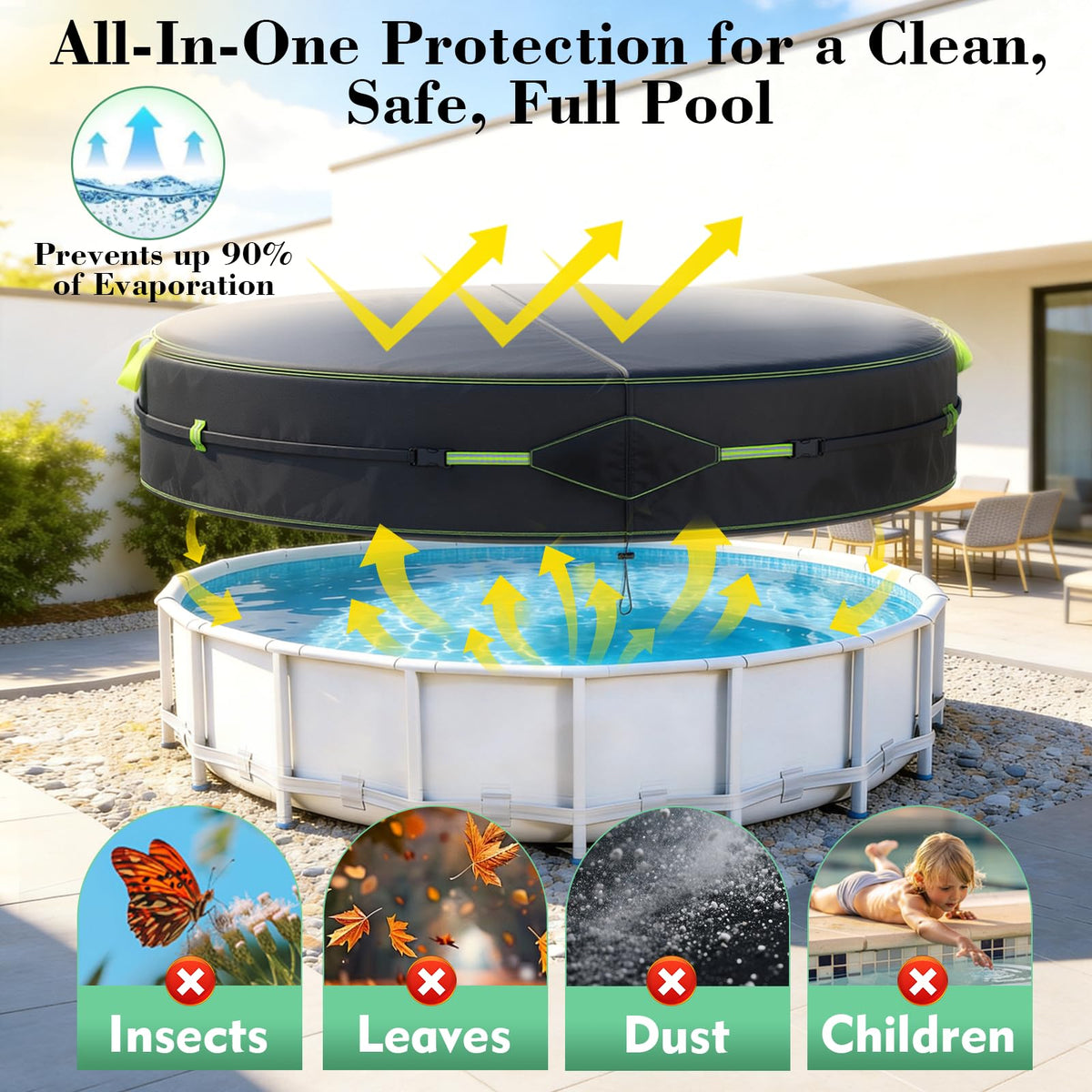 ROMIVO reflective strips improve night-time visibility around the pool