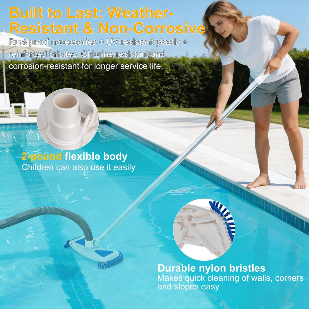 ROMIVO durable, professional-grade materials withstand regular use in pools.