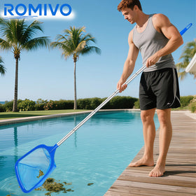 ROMIVO extended reach handle enables easier reach to edges