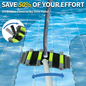 ROMIVO side and bottom brushes scrub debris from pool floors