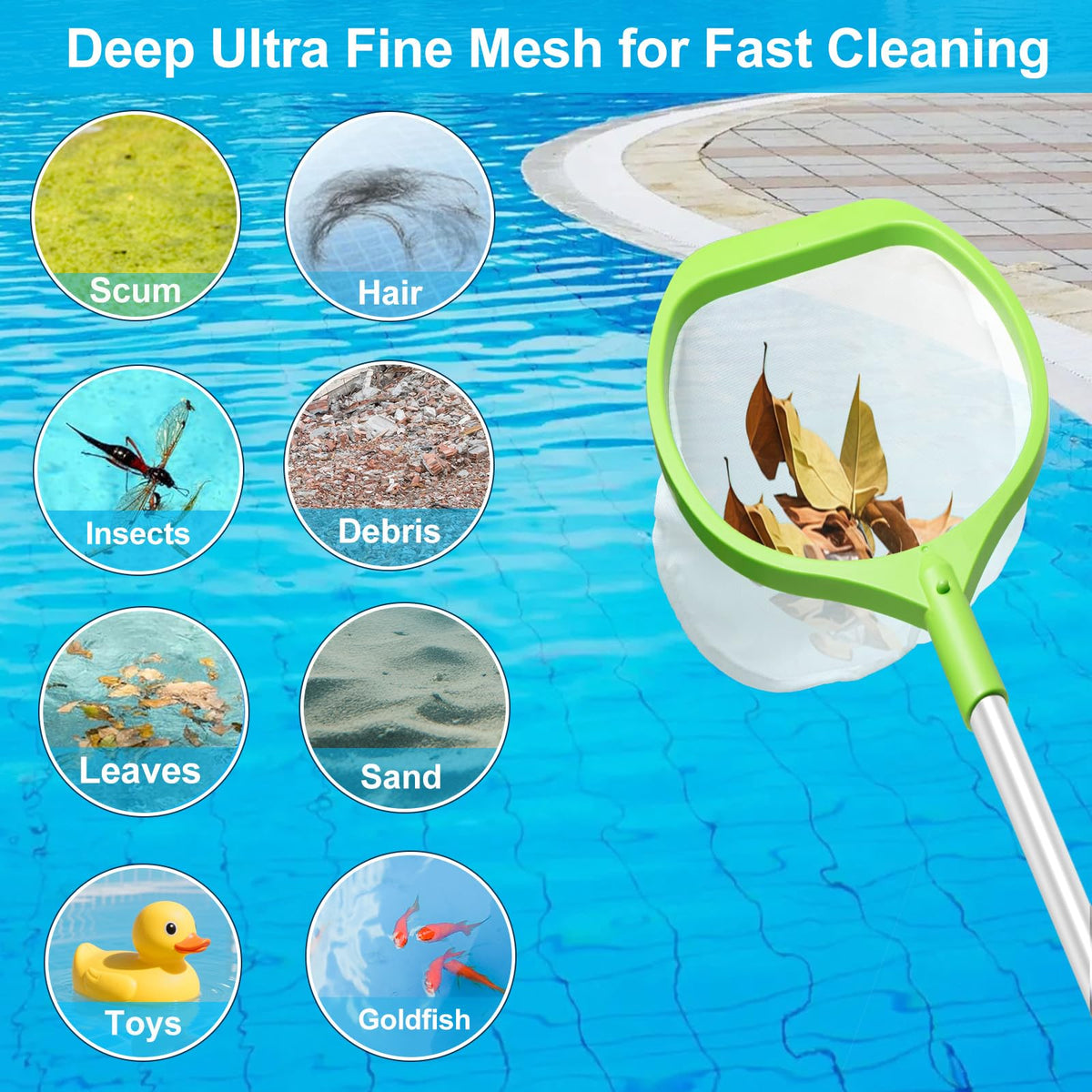 ROMIVO reinforced aluminum pole provides durable, bend-free control during cleaning.