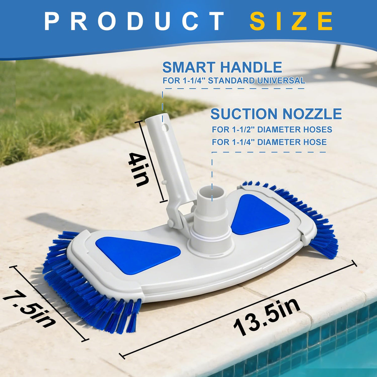 ROMIVO vacuum head with side brushes loosens dirt around corners and stairs.