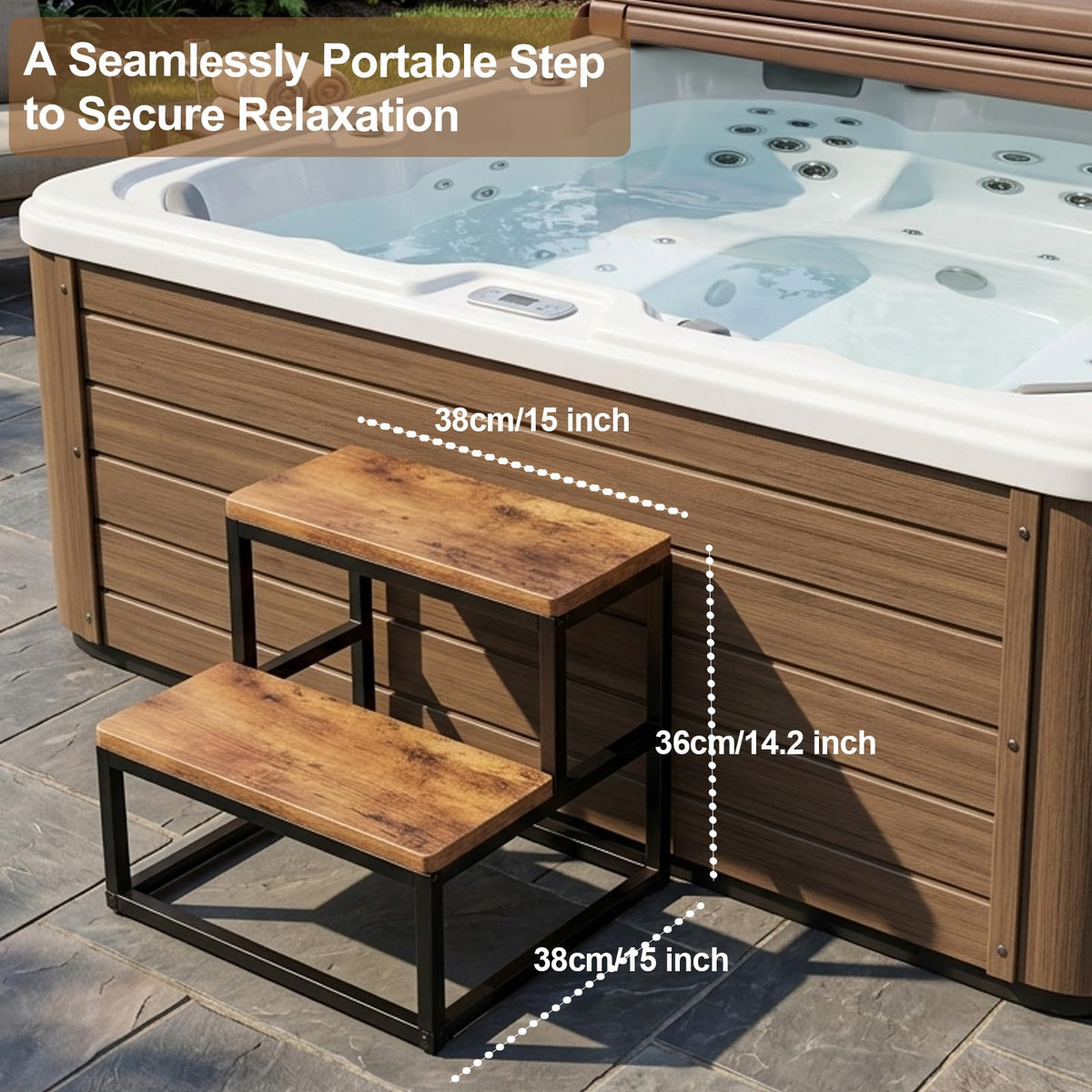 ROMIVO sturdy metal frame with wood finish close-up highlights durability and stability