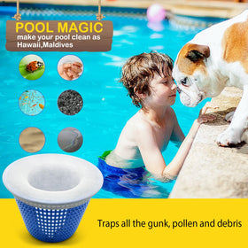 ROMIVO ultrafine mesh skimmer sock filters fine particles for clearer pool water.