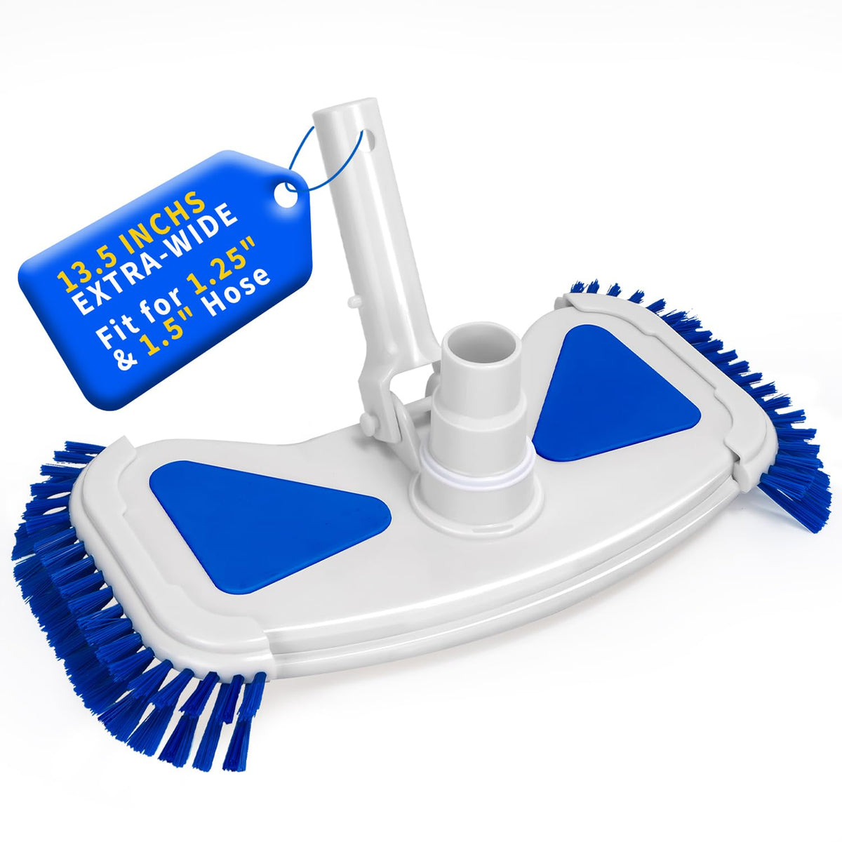 ROMIVO weighted vacuum head submerged design for steady contact and thorough pool floor cleaning.