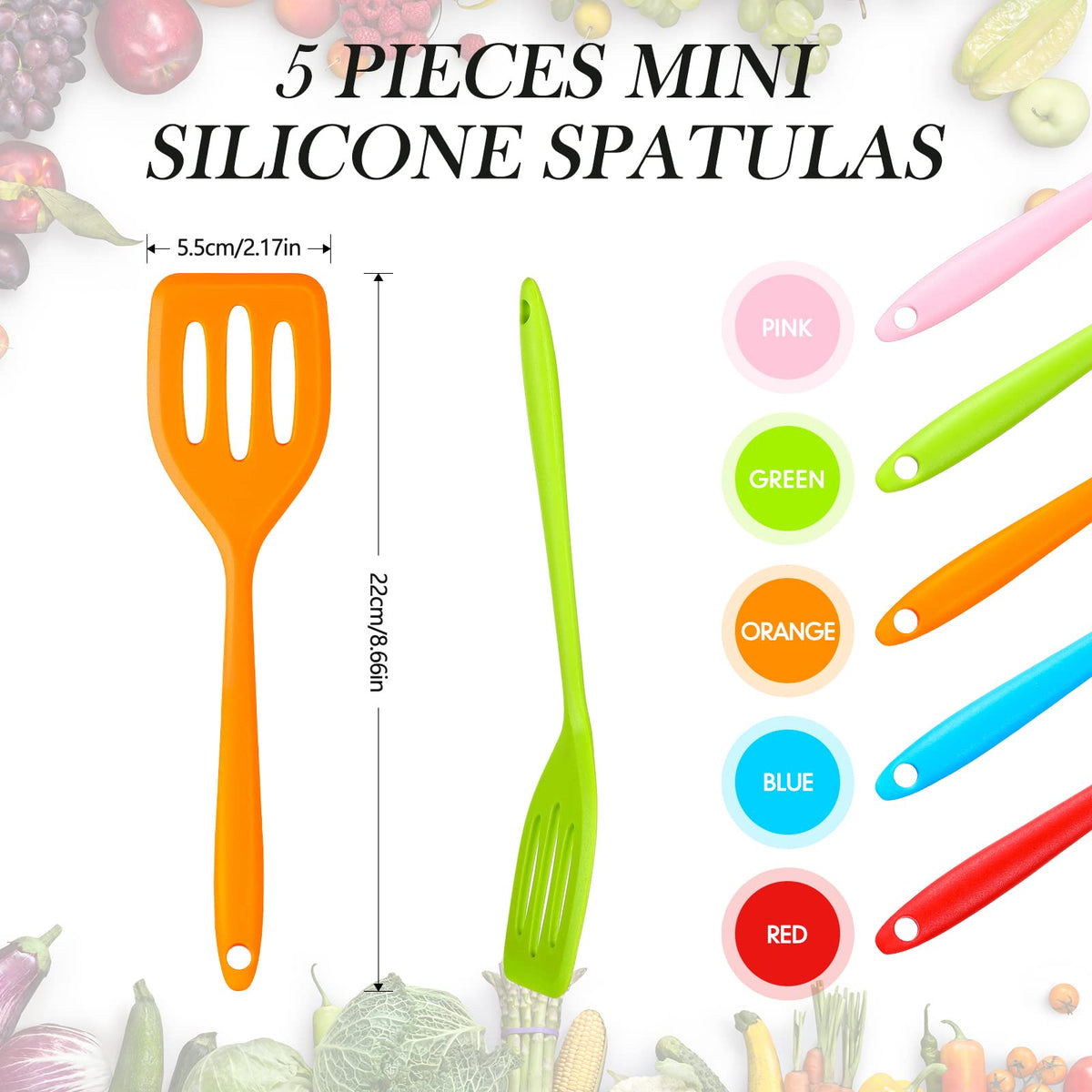 Romooa blue small silicone spatula for safe high-heat cooking
