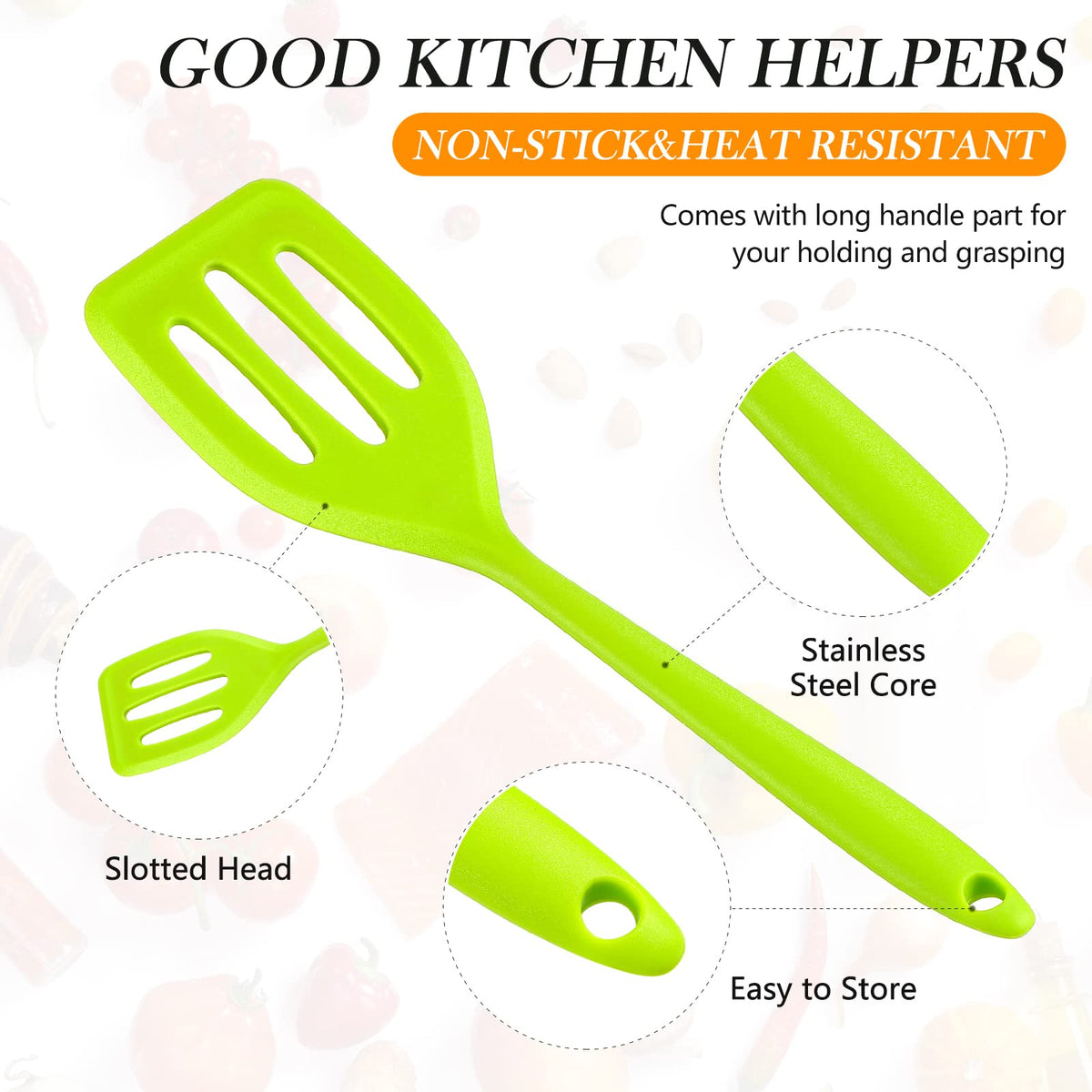 Romooa green small silicone spatula for stirring and serving