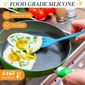 Romooa orange small silicone spatula for eggs and pancakes