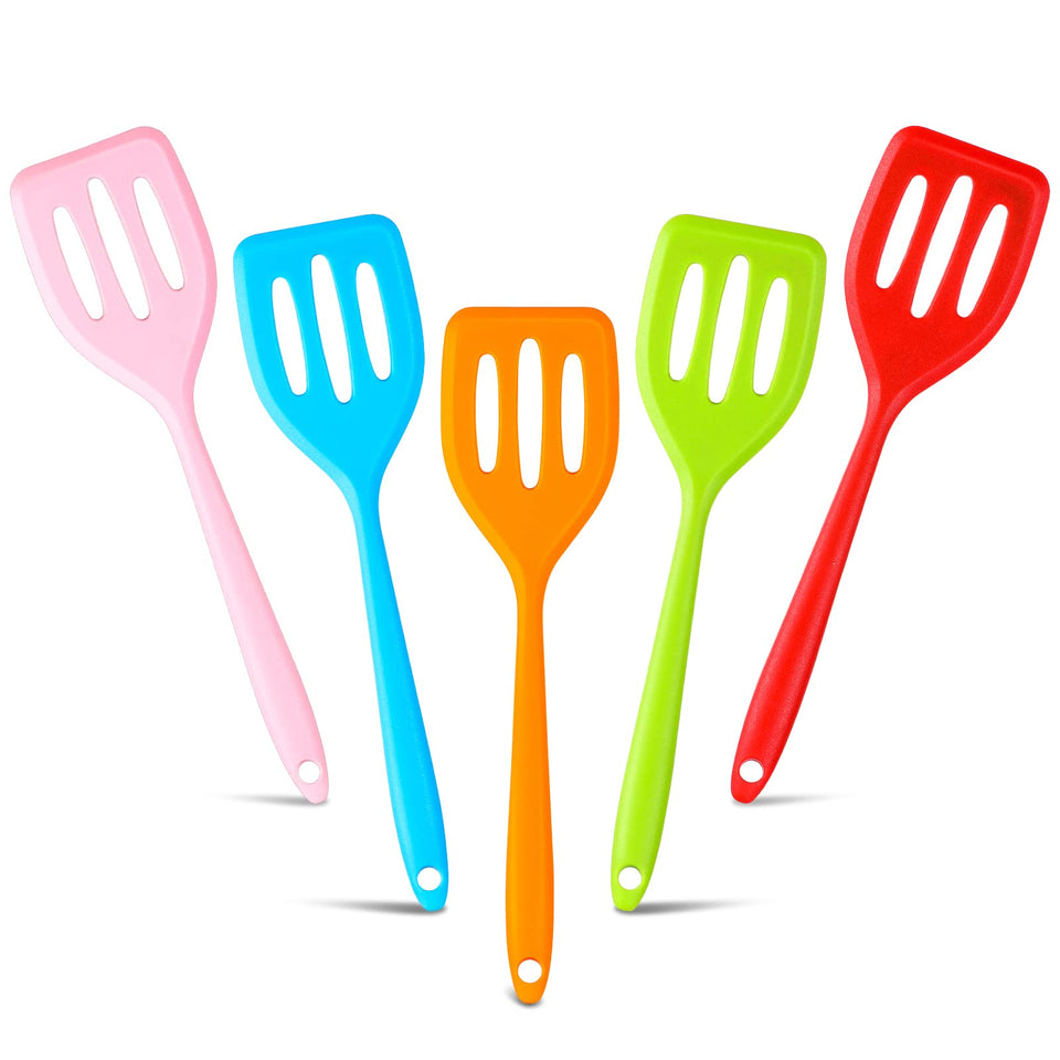 Romooa red small silicone spatula for precise flipping and scraping