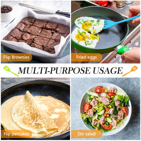 Romooa spatula set hangs for easy access and storage