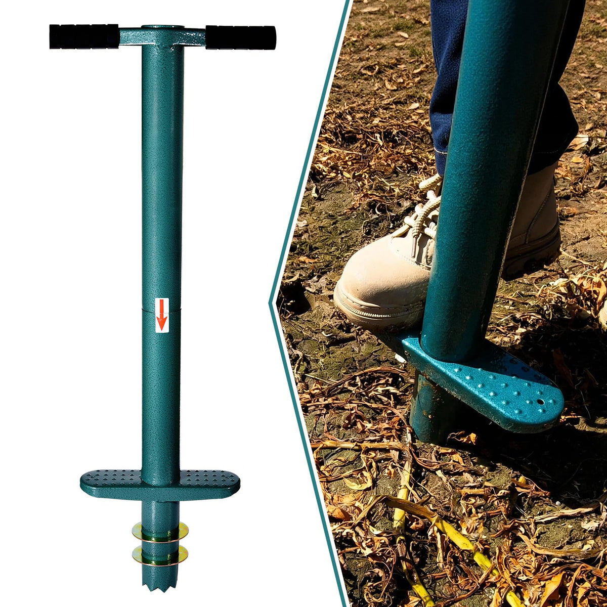 Rondauno sod plugger assembly for quick, easy garden setup.