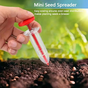 Rongkey green round 5-speed seed dispenser allows dialing in seed count.