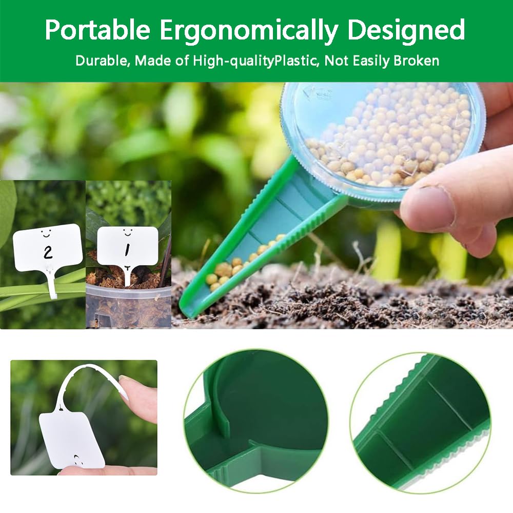 Rongkey red mini seeder compact tool for neat seed placement.