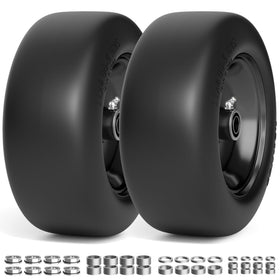 RONPOW 11x4-5 flat free tire with wheel offers durable, puncture-resistant replacement for zero-turn mowers.