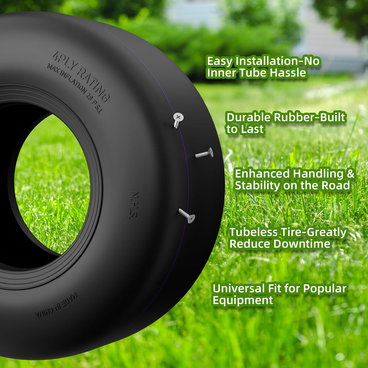 RONPOW tire on dirt surface showcases reliable traction.