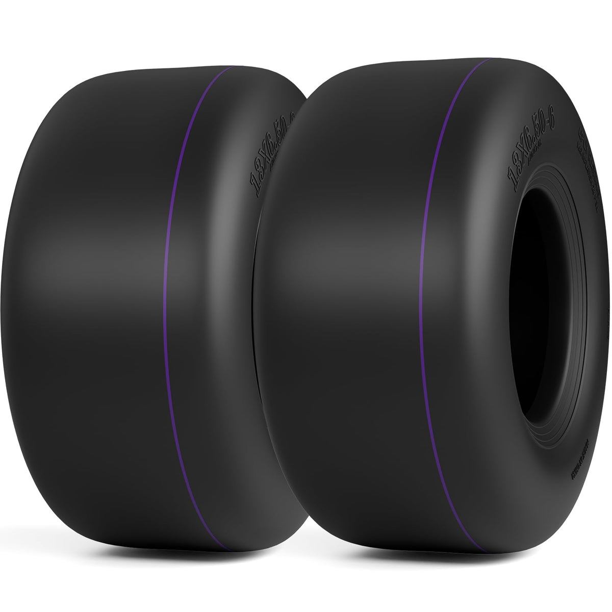 RONPOW 13x6.50-6 tubeless lawn tire side view for turf stability.