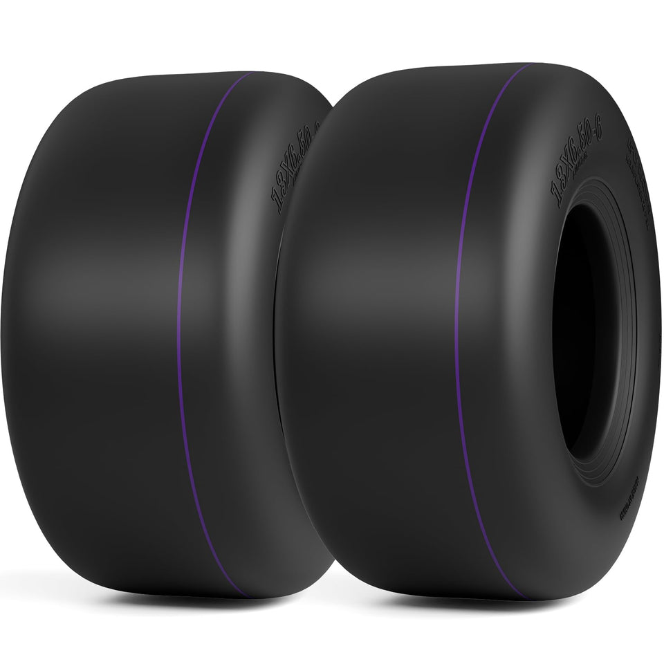 RONPOW 13x6.50-6 tubeless lawn tire side view for turf stability.