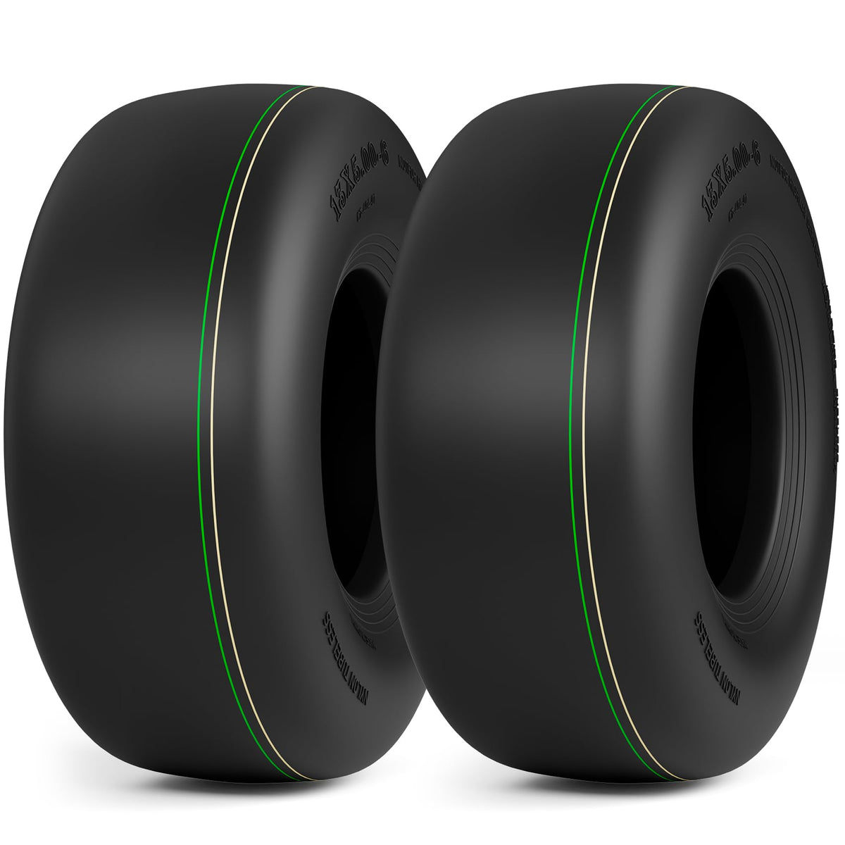 RONPOW 13x5-6 tubeless turf tire side view showing stable mowing potential