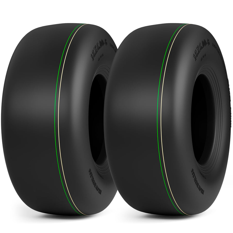 RONPOW 13x5-6 tubeless turf tire side view showing stable mowing potential