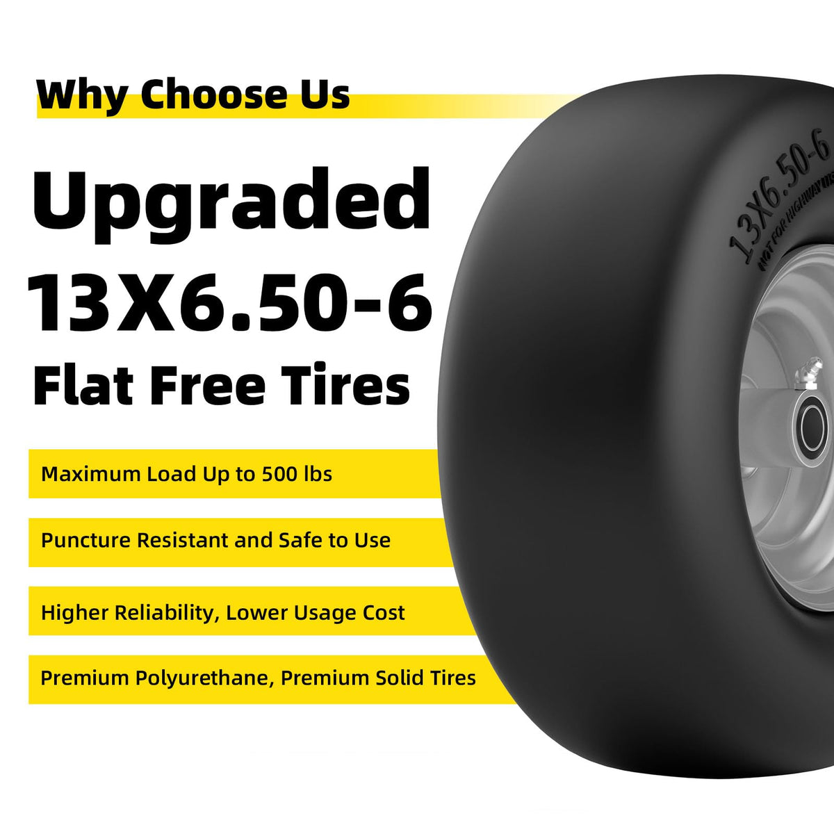 RONPOW 13x6.50-6 tread closeup highlighting puncture resistance