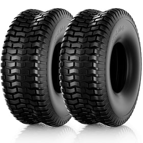 RONPOW 15x6-00-6 tubeless lawn tire, four-layer tread pattern for puncture resistance.