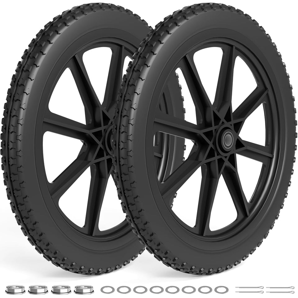 RONPOW 20in flat free wheel for Rubbermaid carts, easy compatibility and maintenance-free use.
