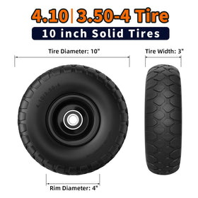 RONPOW 500lb capacity tire demonstrates heavy-duty stability for carts and wagons.