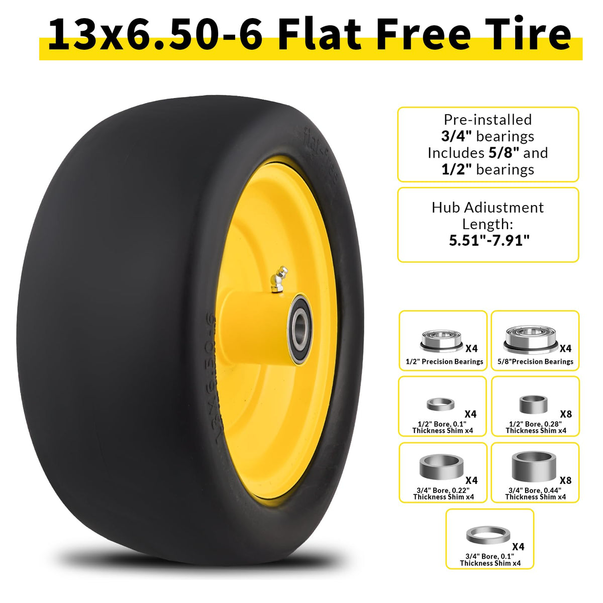 RONPOW tire supports up to 500 lbs for durable, steady mowing