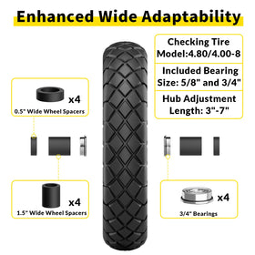 RONPOW universal bearings show 5/8 and 3/4 inch compatibility.