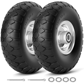 RONPOW flat-free tire 10-inch with solid construction for puncture-free cart use.