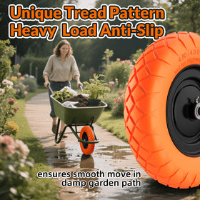 RONPOW grass, gravel, and mud traction performs well on uneven job sites and yards.