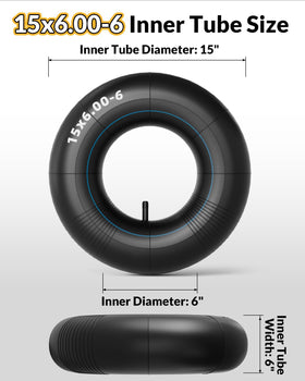 RONPOW heavy-duty inner-tube sidewalls show durable construction for long mowing sessions