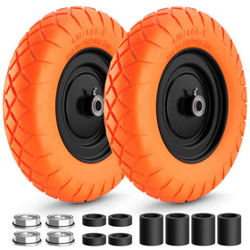 RONPOW puncture-proof tire assembly for wheelbarrows delivers maintenance-free rolling on tough terrains.