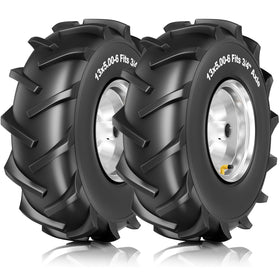 RONPOW rear-tine tire side profile for steady tilling on uneven soil