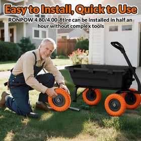 RONPOW smooth rolling and non-slip tread reduce effort and vibration while pushing.