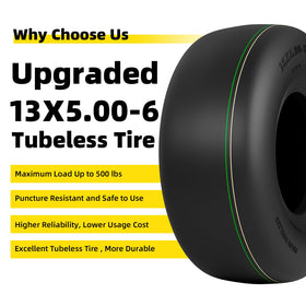 Smooth rolling tread profile reduces vibration during mowing