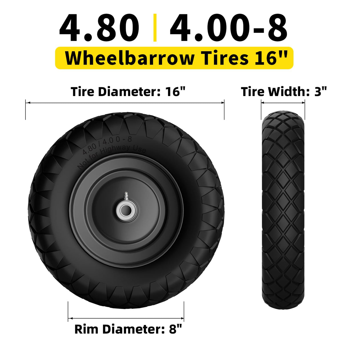 RONPOW wheelbarrow tire installation is quick, about 20 minutes.