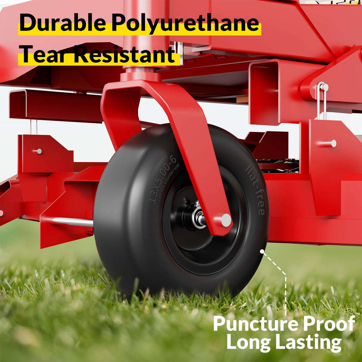 RONPOW tire-wheel assembly kit image highlighting quick install compatibility with zero-turn mowers
