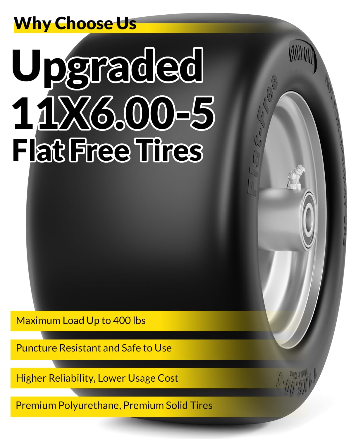RONPOW two-pack gray tires ready for residential and commercial use.