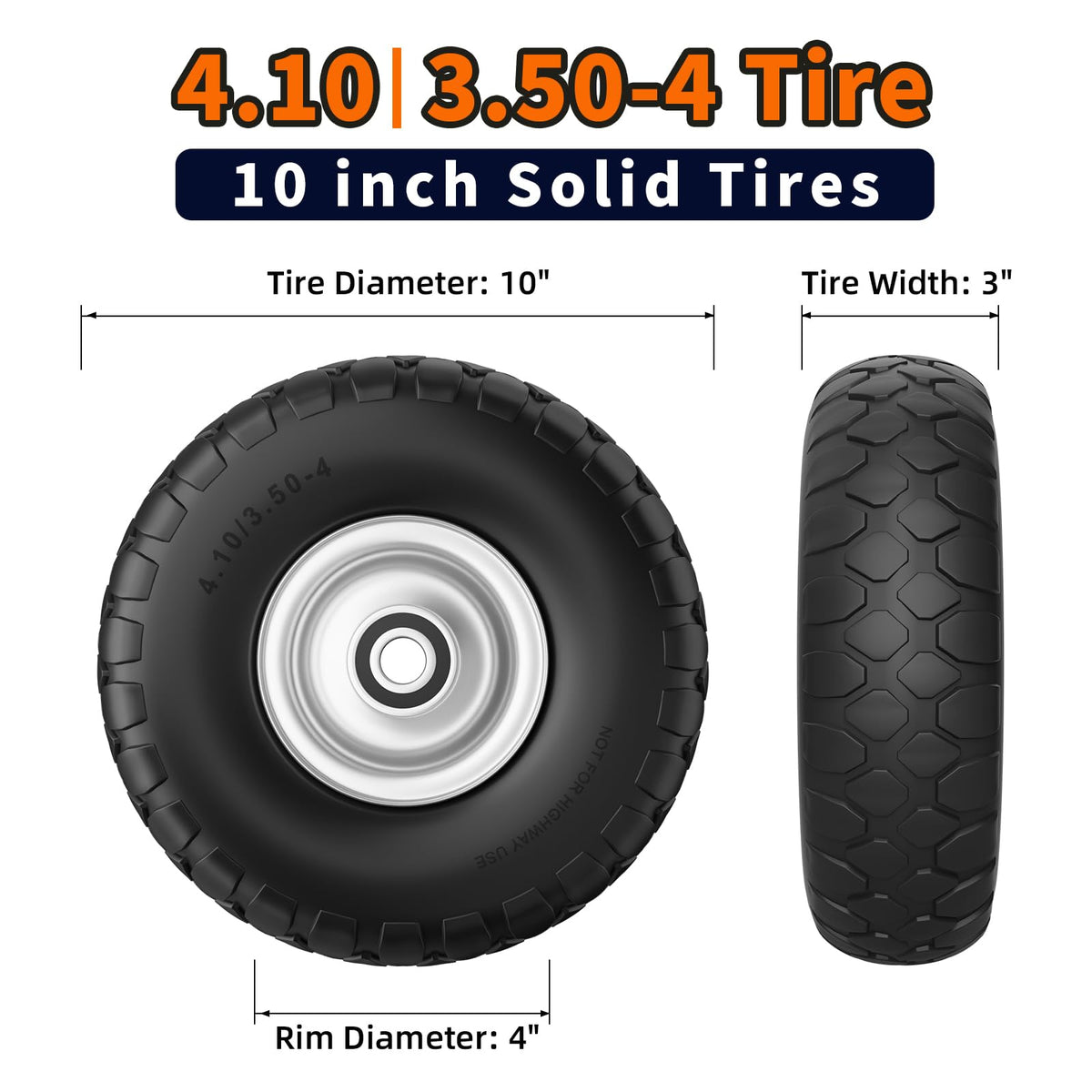 RONPOW universally compatible tire fits gorilla cart and more.